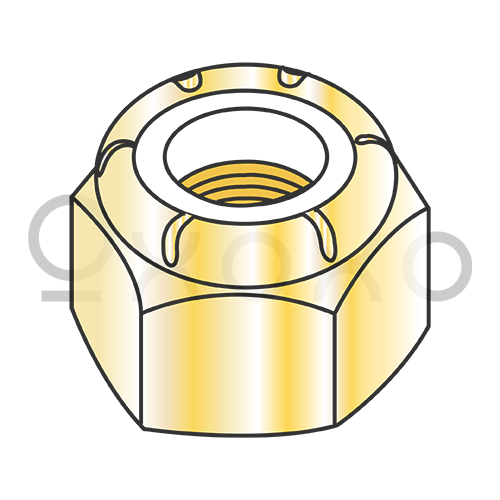 2-56 NM  Nylon Insert Hex Lock Nut Zinc Yellow
