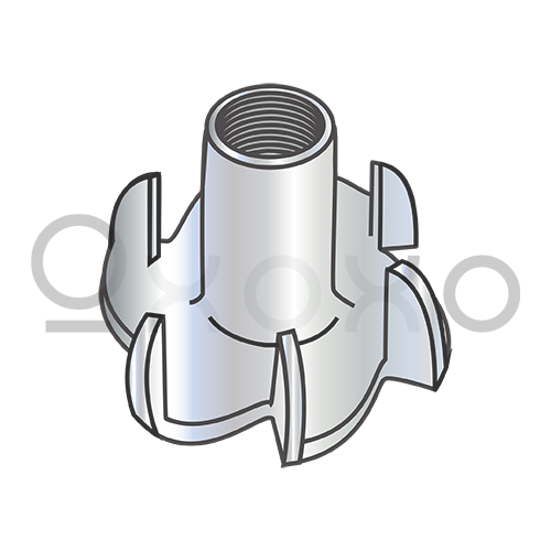 1/4-20X1/4  6 Prong Tee Nut Zinc