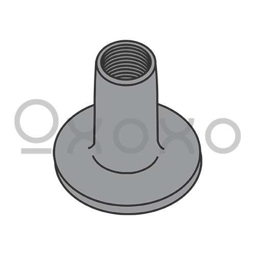 8-32X1/4  WELD NUT WITH .718 ROUND BASE Steel Plain