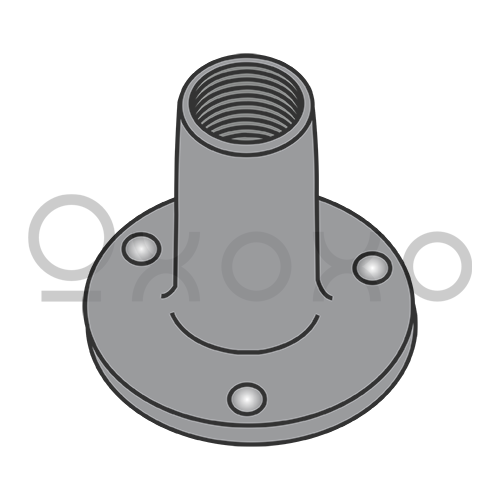 10-24X9/32  Weld Nut With Projections .750 Round Base Steel Plain