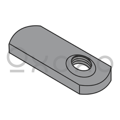 6-32  Spot Weld Offset Hole Tab Weld Nut Plain