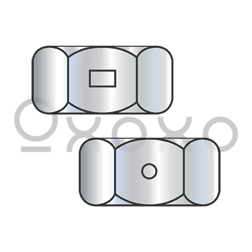 8-32  Two Way Reversible Hex Lock Nut Zinc And Wax