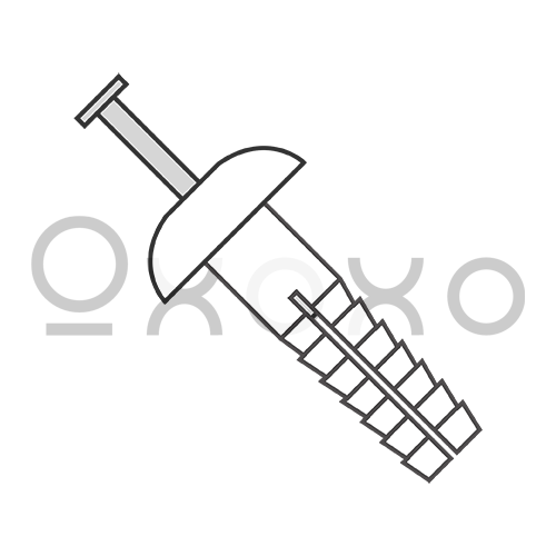 10X1  Two Piece Nylon Anchor Rivet Mushroom Head White Nylon Steel Pin