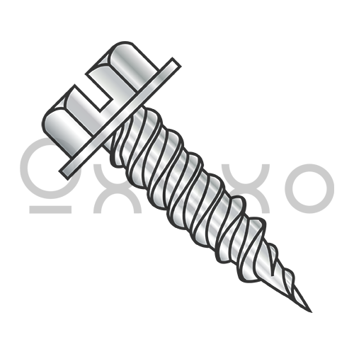 8-15X1/2  Slot Ind Hexwasher 1/4" Across Flats F/T Self Piercing Screw 410 Stainless Steel