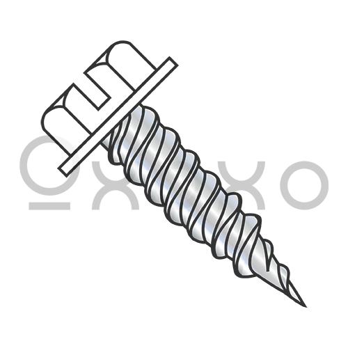 7-16X1/2  Slot Ind Hexwash 1/4" Across Flat F/T Self Piercing Zinc & White Painted Heads