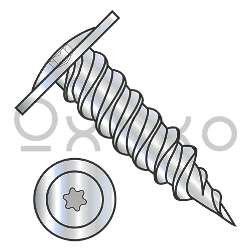 6-18X3/8  6 Lobe Modified Truss Self Piercing Screw Full Thread Needle Point Zinc & Bake