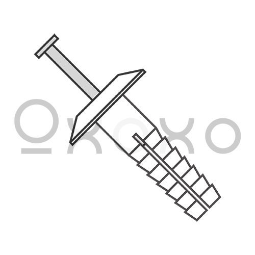 10X1  Two Piece Nylon Anchor Rivet Truss Head White Nylon Steel Pin