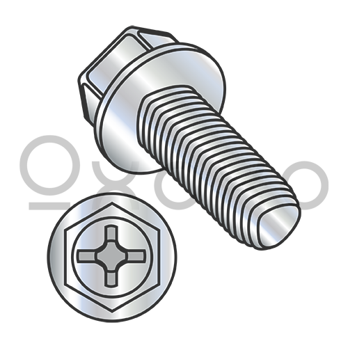 4-40X1/4  Phillips Indented Hex Washer Taptite Alternative Fully Threaded Zinc Bake & Wax