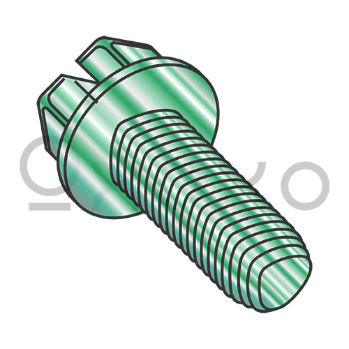 8-32X1/4  Slot IndHexWash Taptite Alternative Thread Roll Screw Fully Thrd Zc GreenBakeWax