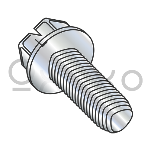 4-40X1/4  Slot Ind Hex Wash Taptite Alternative Thread Roll Screw Fully Thrd Zinc Bake Wax