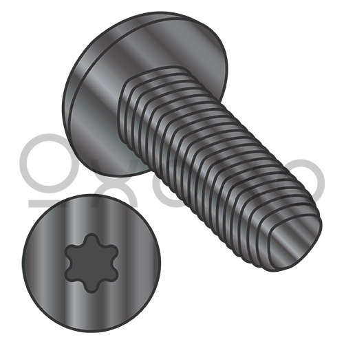 6-32X1/2  6 Lobe Pan Taptite Alternate Thread Rolling Screw Full Thred Black Zinc Bake Wax
