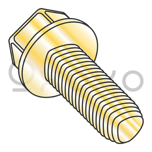 1/4-20X1/2  Unslot IndHex Wash Taptite Alternative Thread Roll Screw Full Thrd ZYel Bake Wax