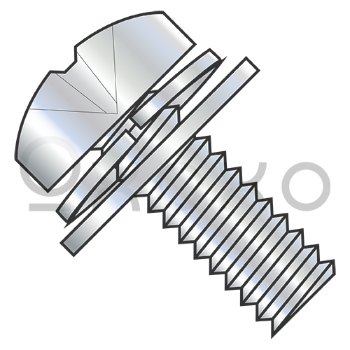 4-40X1/4  Phillips Pan Split Lock & Narrow Flat Washer Sems Fully Threaded Zinc Bake