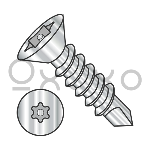 8-18X1/2  6 Lobe Pin-In Flat Head Security Screw SDS F/T 410 S/S Brite Hard Passivated