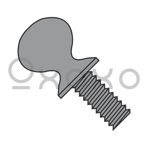 6-32X1/2  Thumb Screw With Shoulder Full Thread Plain Steel