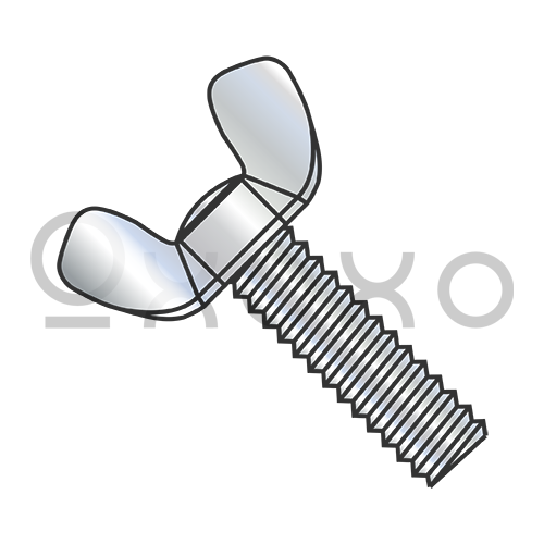 8-32X3/8  Light Series Cold Forged Wing Screw Full Thread Type A Zinc