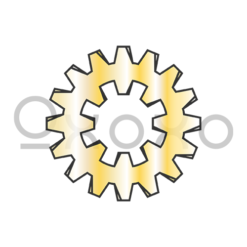 10  External Internal Tooth Combination Lock Washer Zinc Yellow