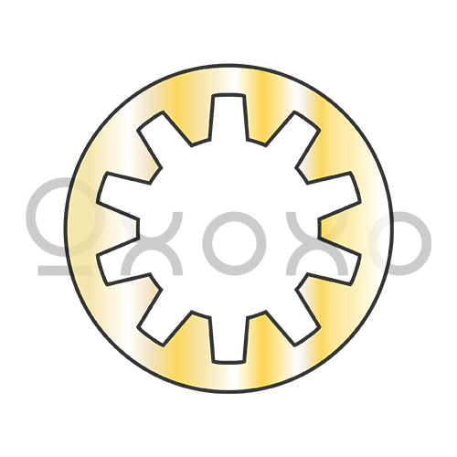 2  Internal Tooth Lock Washer Zinc Yellow