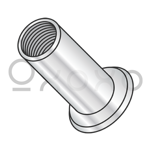 6-32-.075  Flat Head Threaded Insert Rivet Nut Large Flange Cleaned and Polished NON-RIBBED