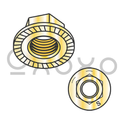 1/2-13  Serrated Large Flange Hex Lock Nuts Grade 8 Zinc Yellow