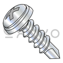 8-18X1  Phil #6 Oval Self Drilling Screw Sems Finishing Washer Full Thread Zinc Bake
