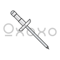 5/32X.046-.250  Multi Grip Dome Rivet Zinc