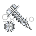 10-16X1 1/2  Combo (slot/phil) Ind Hexwasher 1/4" Across Flats F/T Self Piercing Screw Zinc