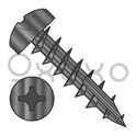 6-13X3/4  Square Phil Drive Pan Deep Thread Wood Screw Full Thread Type 17 Black Oxide Oil