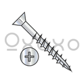 8-11X1/2  Phillips Flat Head w/Nibs Deep Thread Wood Screw Type 17 Full Thread Zinc Bake