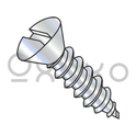 8-15X1 3/4  Slotted Oval Self Tapping Screw Type A Fully Threaded Zinc And Bake