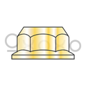 M6-1  Din 6923 Metric Class 10 Hex Flange Nut Non Serrated Zinc Yellow