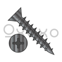 8-11X1  Phillips Flat Head no Nibs Deep Thread Wood/Hinge Screw Full Thread Black Ox Oil