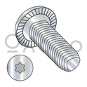 4-40X1/2  6 Lobe Pan Serrated Alt Thread Roll Screw Fully Threaded Zinc Bake & Wax