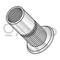 6-32-.130  Flat Head Ribbed Threaded Insert Rivet Nut Aluminum Cleaned and Polished