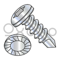 10-16X1  6 Lobe Pan Serrated Full Thread Self Drilling Screw Zinc Bake