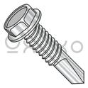 12-24X1 1/4  Unslotted Hexwasher Self Drilling Screw #4 Point Full Thread 410 Stainless Steel