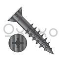 9-10X3  Phillips Flat Head w/Nibs Deep Thread Wood Screw 2/3 Threaded Black Oxide