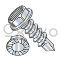 12-14X1  Slot Indented Hex Washer Serrated Self Drilling Screw Full Thread Zinc Bake