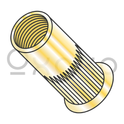 M4X0.7X3.20  Metric Thin Head Round Open-End Ribbed Rivet Nut Steel Zinc Yellow Zinc