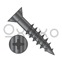 8-11X1 5/8  Phillips Flat Head no Nibs Deep Thread Wood Screw 2/3 Threaded Black Oxide