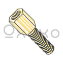 4-40X1/2  3/16 Hex Jackscrew Male Zinc Yellow