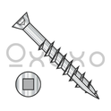 7-10X2 1/4  Square Drive Trim Head Drywall Screw Coarse Thread Type 17 18 8 Stainless Steel