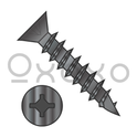 6X1  Square Phillips Drive Flat Head no Nibs Deep Thread Wood Screw Full Thd Black Ox