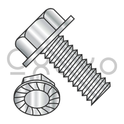 8-32X5/8  Unslotted Indent Hex Washer Head Serrated Machine Screw F/T 18-8 Stainless Steel
