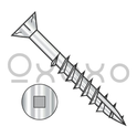 10-8X2 1/2  Square Drive Flat Head Nibs Deck Screw Type 17 2/3 Thread 18 8 Stainless Steel