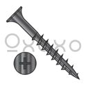6-13X1 1/2  Phil Flat No Nibs Deep Thread Wood Screw Type 17 point 2/3 Thread Black Oxide