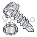 10-16X1  6 Lobe Indented Hex Washer Serrated Self Drilling Screw Full Thread Zinc Bake