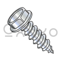 10-16X4  Unslotted Indented Hex Washer Self Tapping Screw Type AB Fully Threaded ZincBake