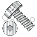 8-32X3/8  Six Lobe Pan External Tooth Sems Machine Screw Full Thread 18 8 Stainless Steel