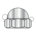 12-24  Two Piece Low Crown Cap Nut Nickel Plated